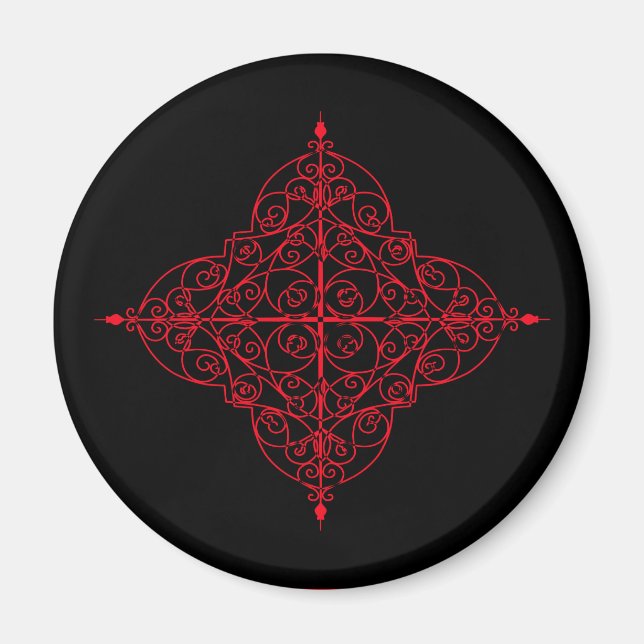 Roter und schwarzer gotischer Ziermagnet Magnet (Vorne)
