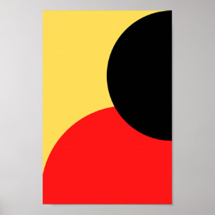 Roter und schwarzer Kreis auf gelbem Hintergrund A Poster