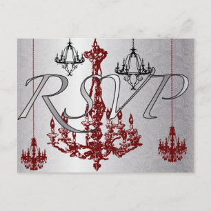 Roter und schwarzer Lüster - RSVP-Karte Einladungspostkarte