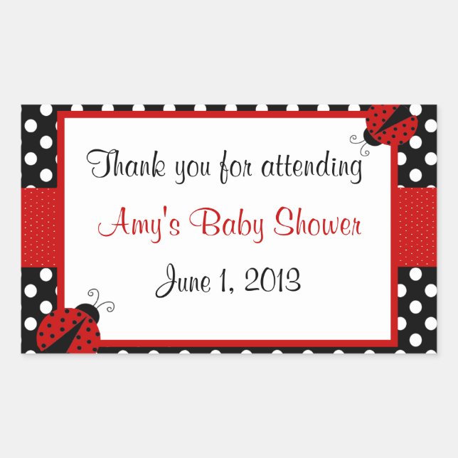 Roter und schwarzer Marienkäfer danken Ihnen Rechteckiger Aufkleber (Vorderseite)