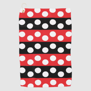 Roter und schwarzer Polka-Dot Golfhandtuch