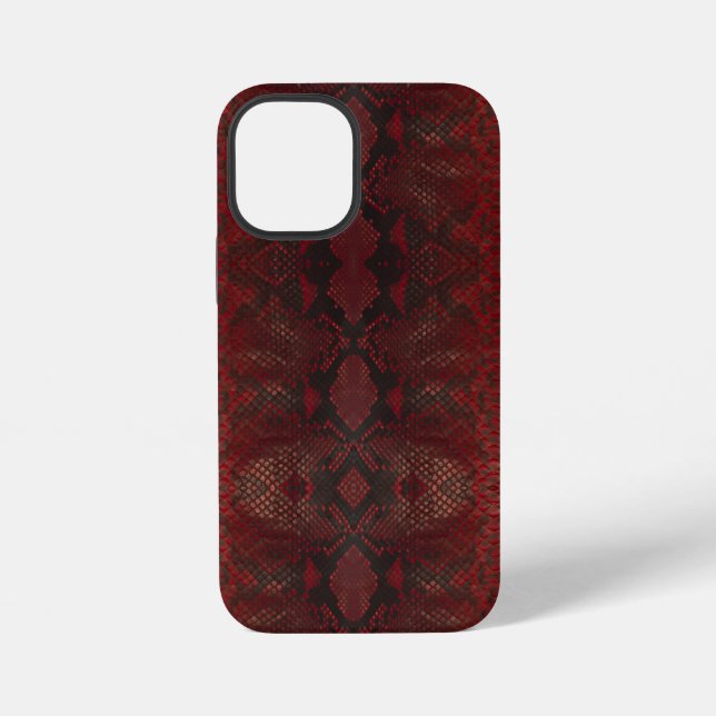 Roter und schwarzer Python-Druck iPhone Hülle (Rückseite)