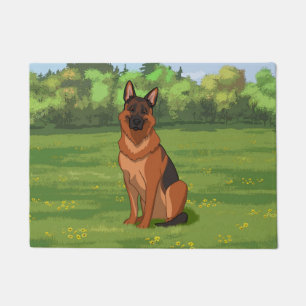 Roter und Schwarzer Schäfer GSD Fußmatte