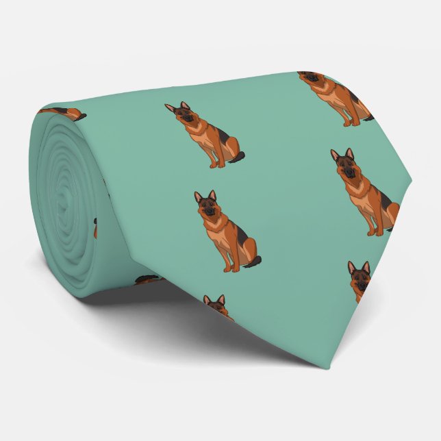 Roter und Schwarzer Schäfer GSD Krawatte (Gerollt)