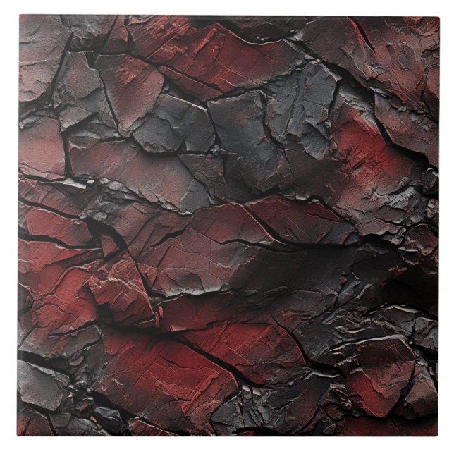 Roter und schwarzer Schiefer-Effekt-Muster Fliese (Vorderseite)