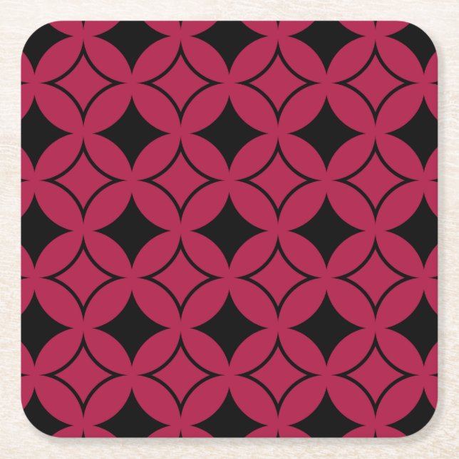 Roter und schwarzer Shippo Rechteckiger Pappuntersetzer (Vorderseite)