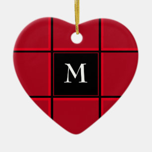 Roter und Schwarzer Single Erste Weihnachtsfeier Keramik Ornament
