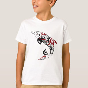 Roter und schwarzer Stammes- T-Shirt
