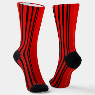 Roter und schwarzer Streifen Socken