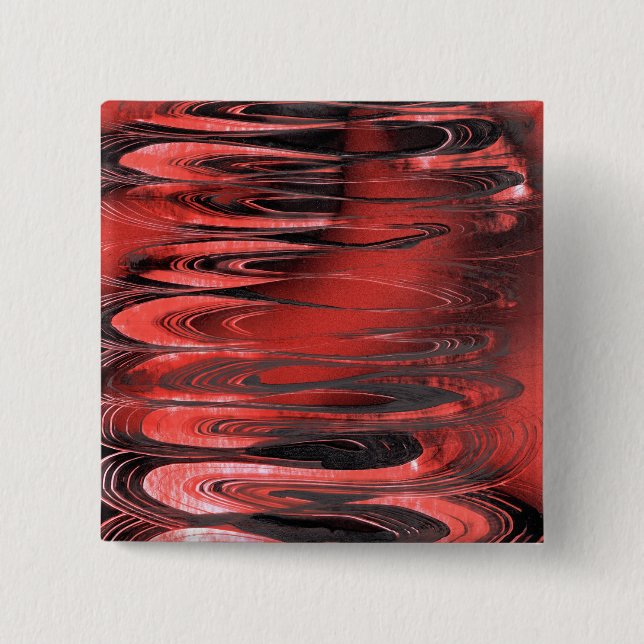 Roter und Schwarzer Surrealer Frühling Button (Vorderseite)