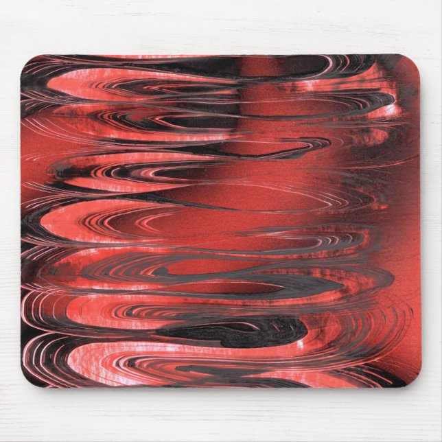 Roter und Schwarzer Surrealer Frühling Mousepad (Vorne)