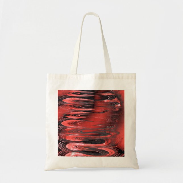 Roter und Schwarzer Surrealer Frühling Tragetasche (Vorne)