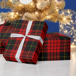Roter und Schwarzer Tartan, Karierte Weihnachten Geschenkpapier