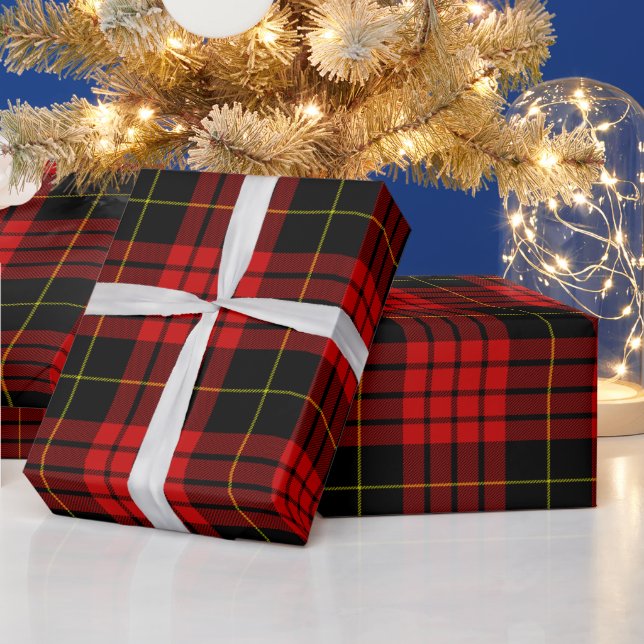 Roter und Schwarzer Tartan, Karierte Weihnachten Geschenkpapier (Feiertage)