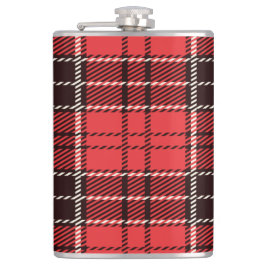 Roter und schwarzer Tartan-Kolben Flachmann