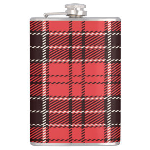 Roter und schwarzer Tartan-Kolben Flachmann