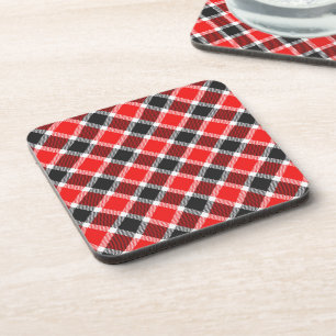 Roter und schwarzer Tartan Untersetzer
