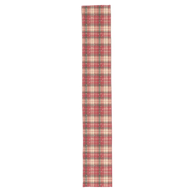 Roter und Tannenbaumgrüner Feiertags-Karo-Tischläu Großer Tischläufer (Vorderseite)