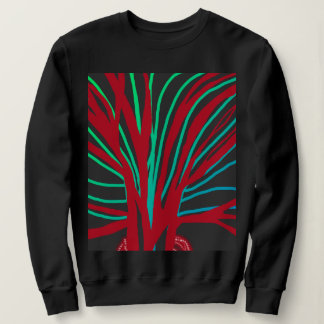 Roter und Türkisgrüner Baum Sweatshirt