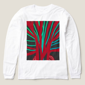Roter und Türkisgrüner Baum Tri-Blend Shirt