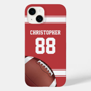 Roter und weiße Streifen Jersey Grid Eisen Fußba Case-Mate iPhone Hülle