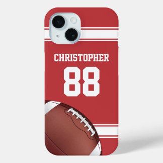 Roter und weiße Streifen Jersey Grid Eisen Fußball Case-Mate iPhone Hülle