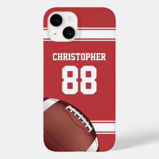 Roter und weiße Streifen Jersey Grid Eisen Fußball Case-Mate iPhone Hülle