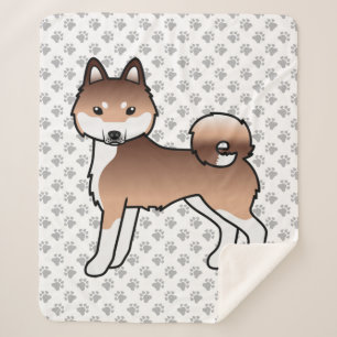 Roter und weißer Alaskan Klee Kai Niedlicher Carto Sherpadecke