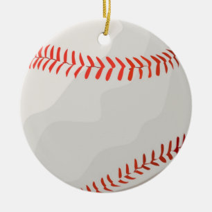 Roter und weißer Baseballball Keramik Ornament