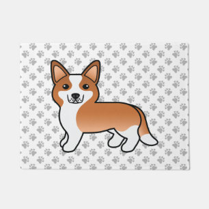 Roter und Weißer Cardigan Welsh Corgi Cartoon Hund Fußmatte