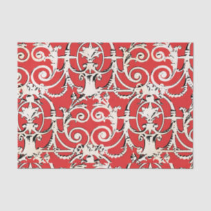 Roter und weißer Damast Seidenpapier