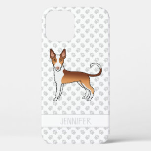Roter und Weißer Drahthaar-Ibiza-Hund Hund & Name Case-Mate iPhone Hülle