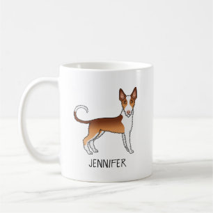 Roter und Weißer Drahthaar Ibizan Hound Hund & Nam Kaffeetasse