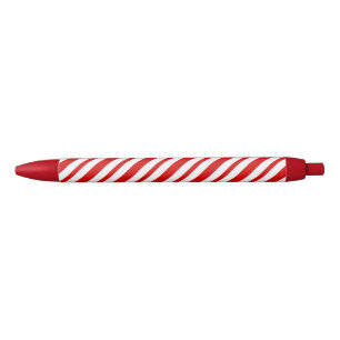 Roter und weißer festlicher, mit Zuckerrohr gestre Kugelschreiber