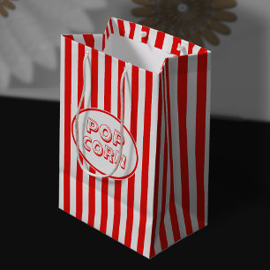 Roter und weißer Film-themenorientiertes Popcorn Mittlere Geschenktüte