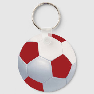 Roter und weißer Fußball-Ball-Schlüsselanhänge Schlüsselanhänger