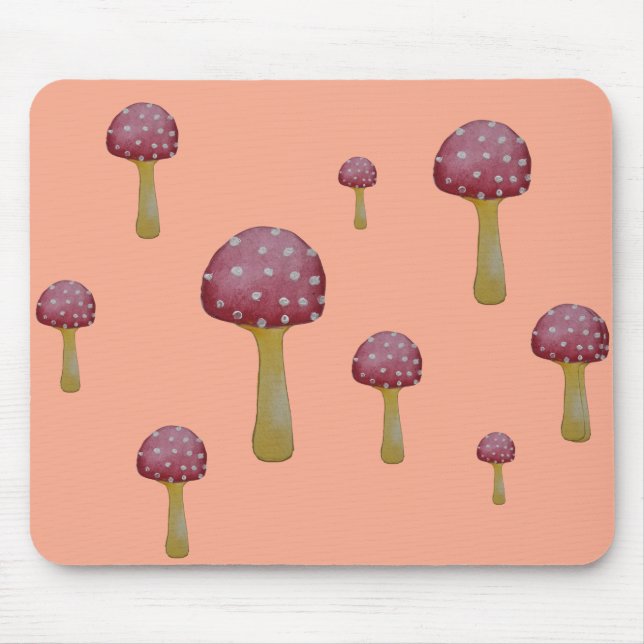 Roter und weißer gepunkteter Pilz Mousepad (Vorne)