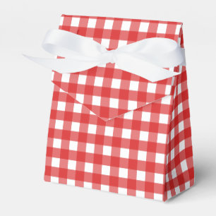 Roter und weißer Gingham Geschenkschachtel