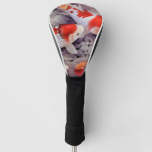 Roter und weißer Koi Fisch-Teich Golf Headcover