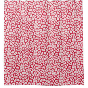 Roter und weißer Leoparddruck Duschvorhang