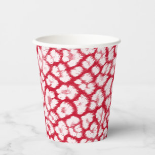 Roter und weißer Leoparddruck Pappbecher