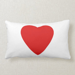 Roter und weißer Liebe-Herz-Entwurf Lendenkissen