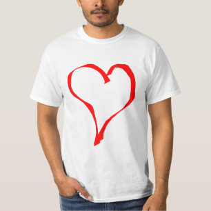 Roter und weißer Liebe-Herz-Entwurf T-Shirt