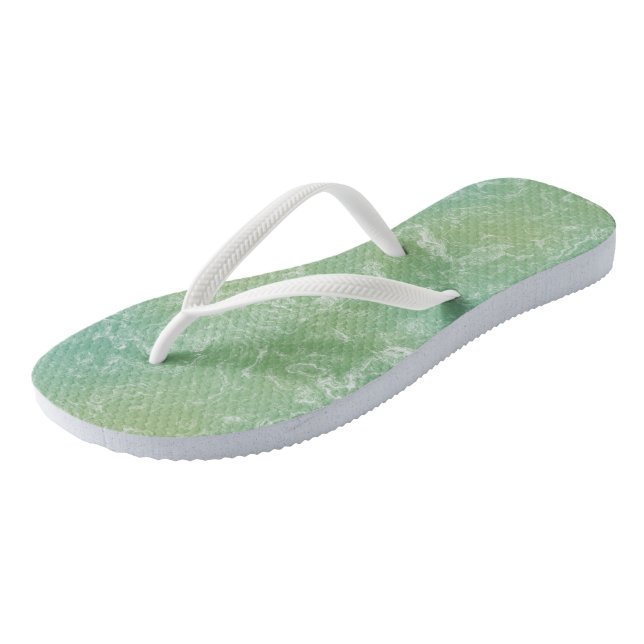 Roter und weißer Marmor Abstrakter Swirl Flip Flops (Schrägansicht)