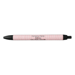 Roter und weißer Nadelstreifen-Stift Kugelschreiber