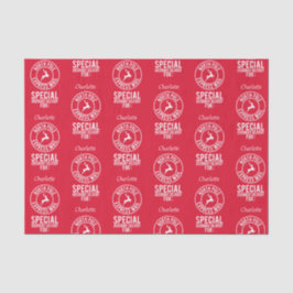 Roter und weißer Name aus dem Gewebe von Nordpol Seidenpapier