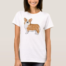 Roter und Weißer Pembroke Welsh Corgi Cartoon Hund