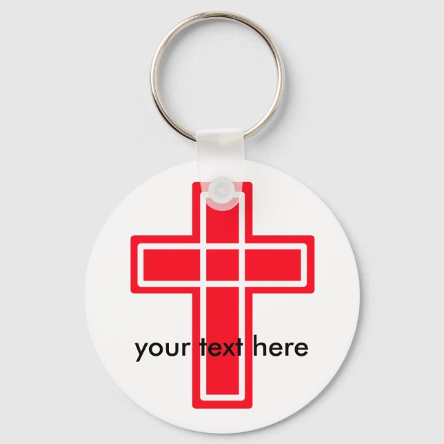Roter und weißer Schlüsselanhänger (Vorderseite)