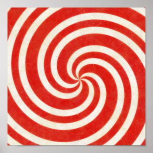Roter und weißer Schwindel Candy Swirl Poster