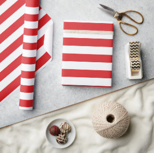 Roter und weißer Streifen mit Süßigkeiten Geschenkpapier